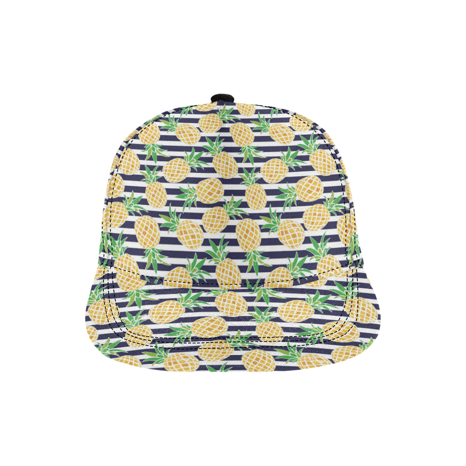 Pineapples pattern striped background All Over Print Snapback Cap