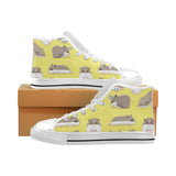 Cute Hamster pattern Men's High Top Canvas Shoes White
