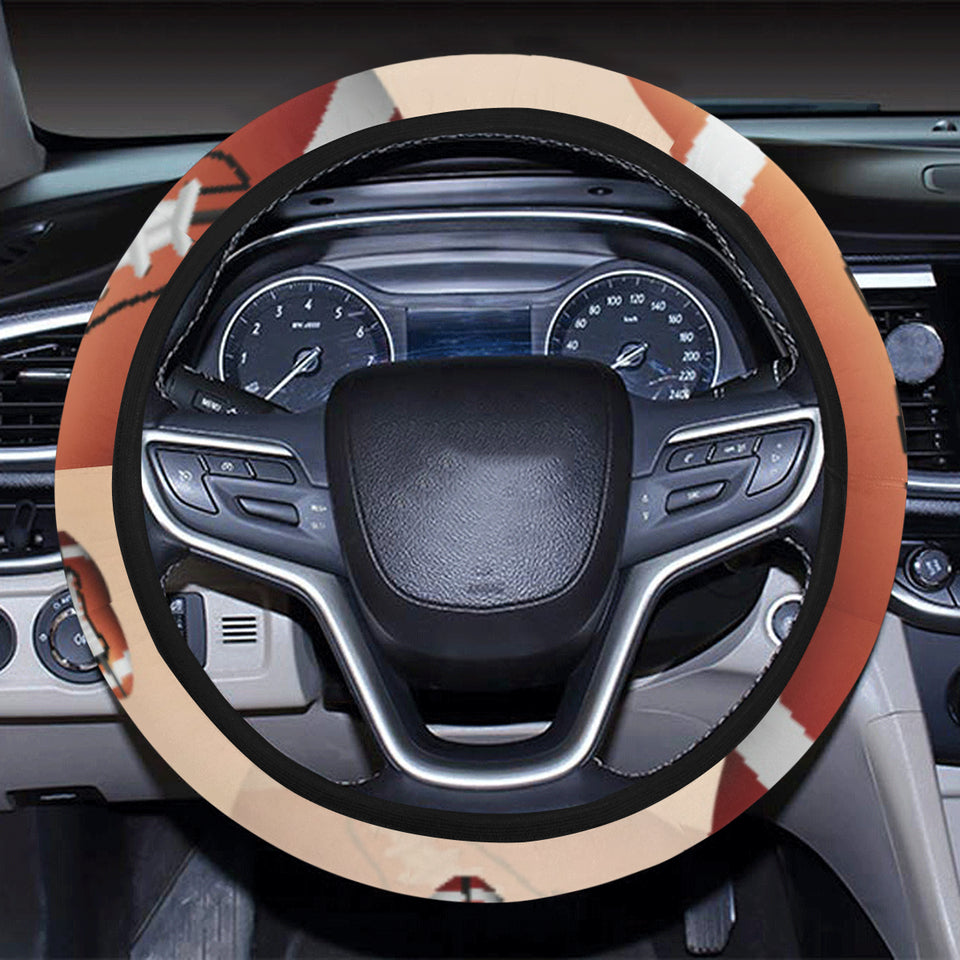 American football ball design pattern Car Steering Wheel Cover