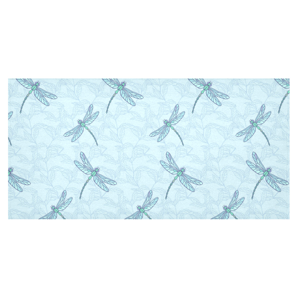 Dragonfly pattern blue background Tablecloth