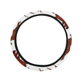 Horses running pattern background Car Steering Wheel Cover