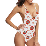 Daruma japanese wooden doll design pattern Women's One-Piece Swimsuit