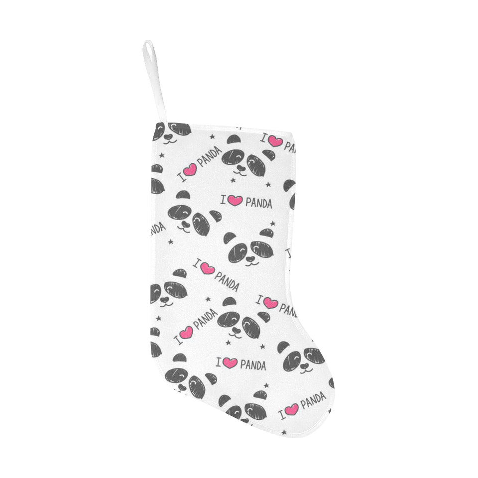Hand Drawn faces of pandas pattern Christmas Stocking
