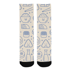 Cute sushi icon pattern Crew Socks