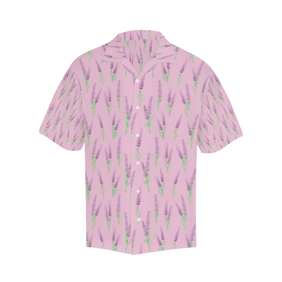 Lavender pattern pink background Men's All Over Print Hawaiian Shirt