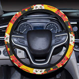 Colorful Maneki neko cat pattern Car Steering Wheel Cover