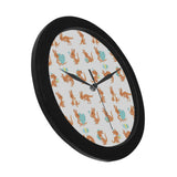 Cute Kangaroo pattern Elegant Black Wall Clock