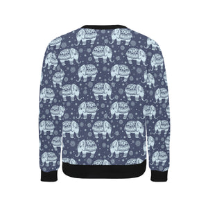 Elephant tribal design pattern Men's Crew Neck Sweatshirt