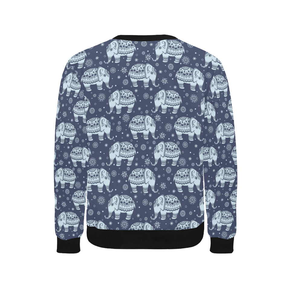 Elephant tribal design pattern Men's Crew Neck Sweatshirt