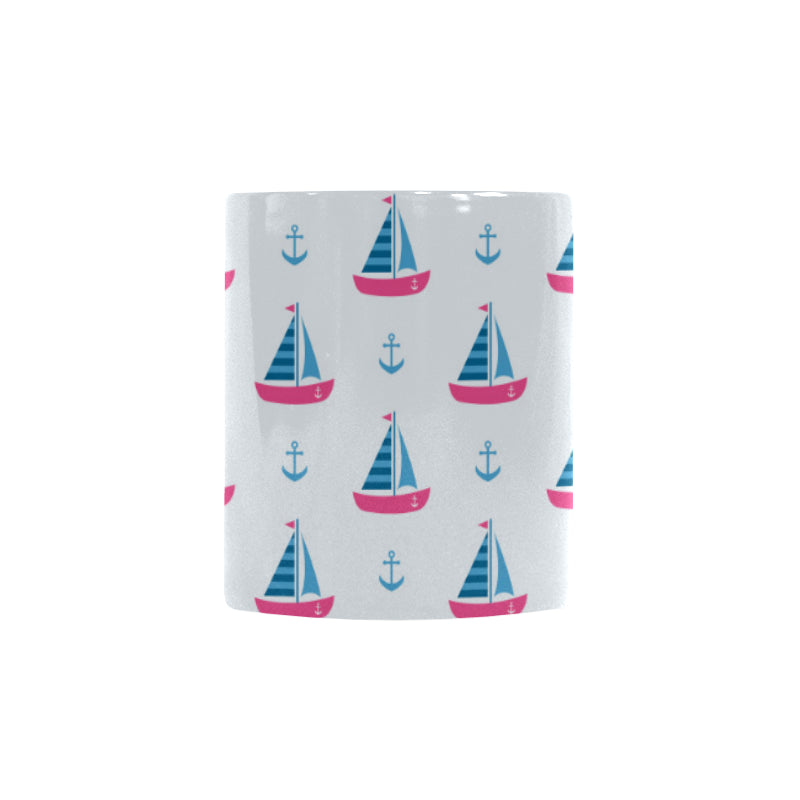 Sailboat anchor pattern Morphing Mug Heat Changing Mug