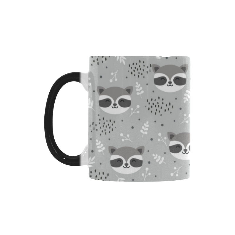 Cute raccoons leaves dot Morphing Mug Heat Changing Mug