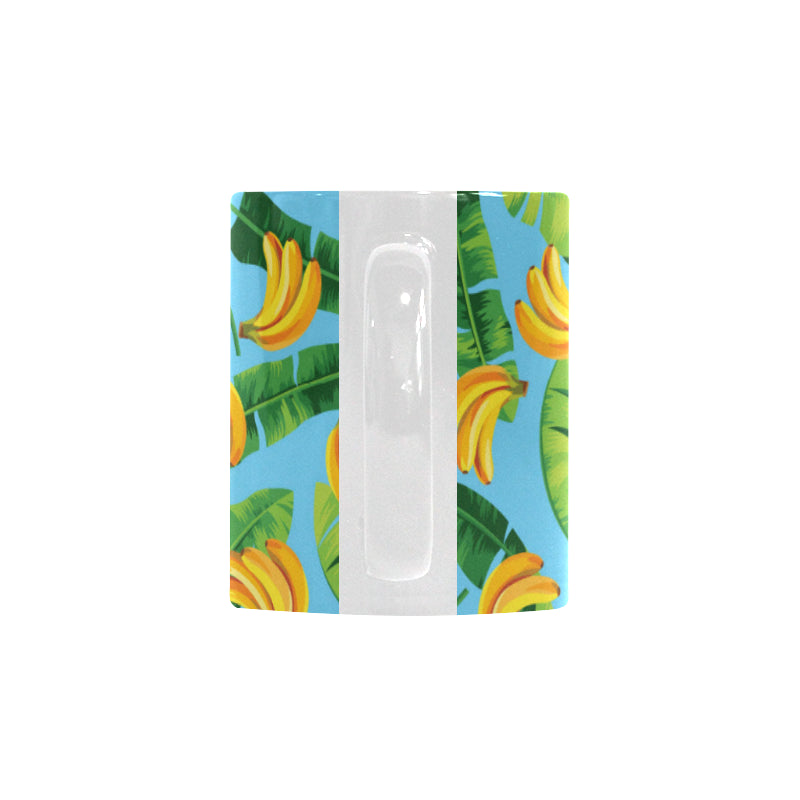 banana leaves banana design pattern Classical White Mug (Fulfilled In US)