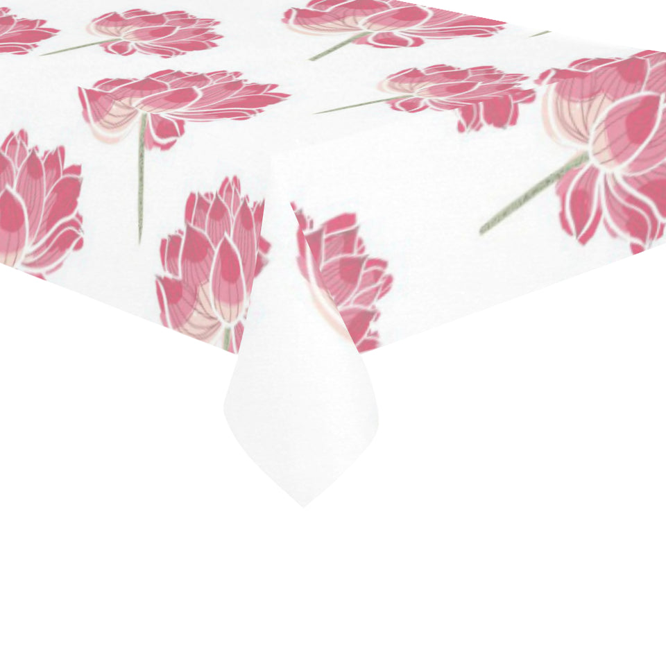 Pink lotus waterlily pattern Tablecloth
