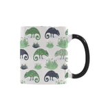 Chameleon lizard succulent plant pattern Morphing Mug Heat Changing Mug