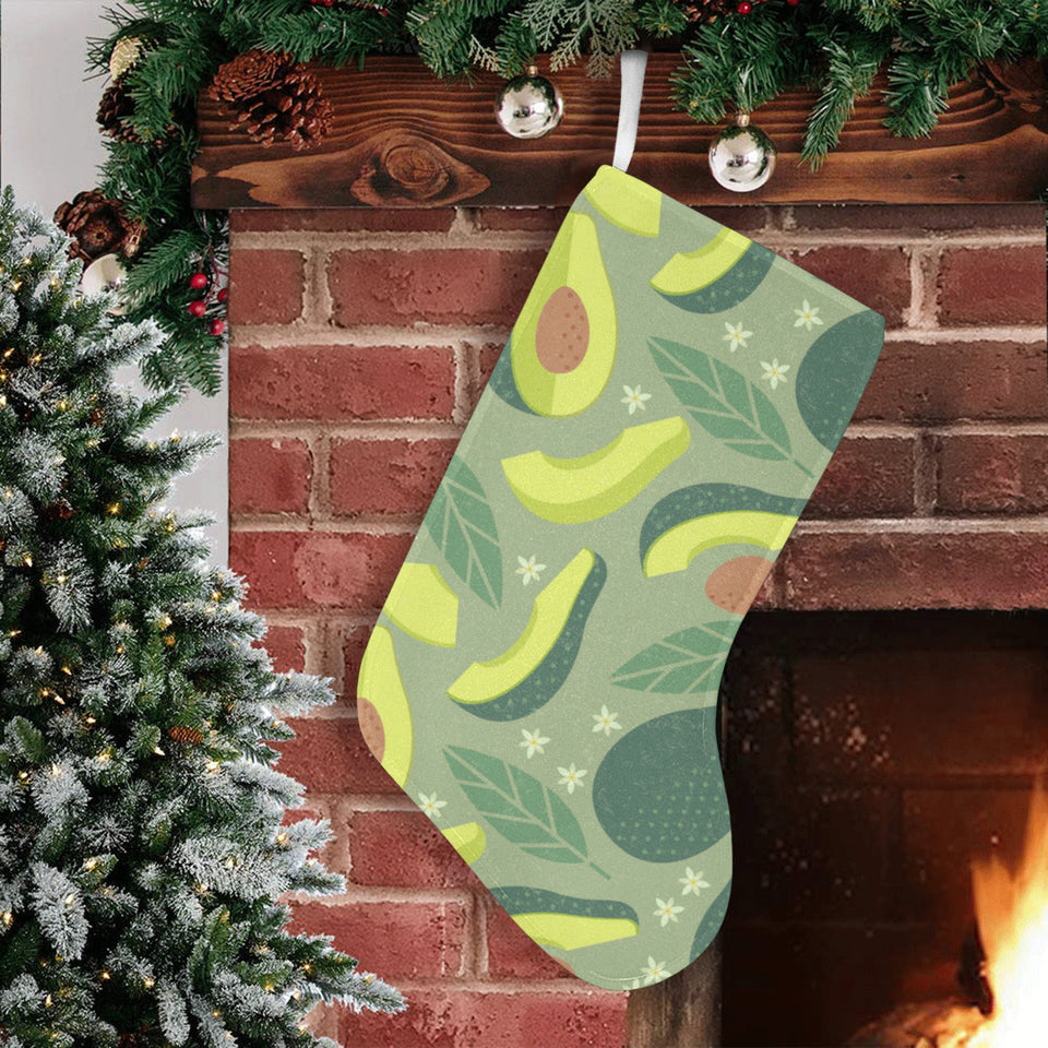 Avocado pattern Christmas Stocking