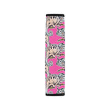 Chameleon lizard pattern pink background Car Seat Belt Cover