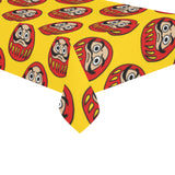 Daruma japanese wooden doll yellow background Tablecloth