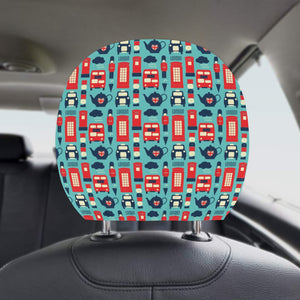 British Pattern Print Design 04 Car Headrest Cover