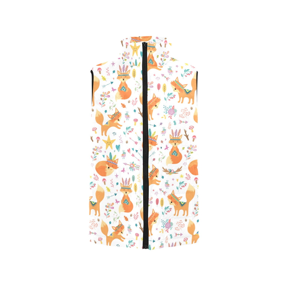 cute tribal fox pattern Women's Padded Vest