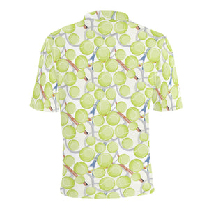 Tennis Pattern Print Design 01 Men's All Over Print Polo Shirt