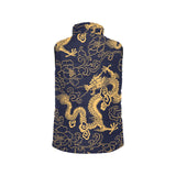 Gold dragon pattern Women's Padded Vest