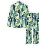Toucan tropical leaves design pattern Men's Long Pajama Set