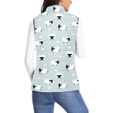 Sheep polka dot cloud pattern Women's Padded Vest