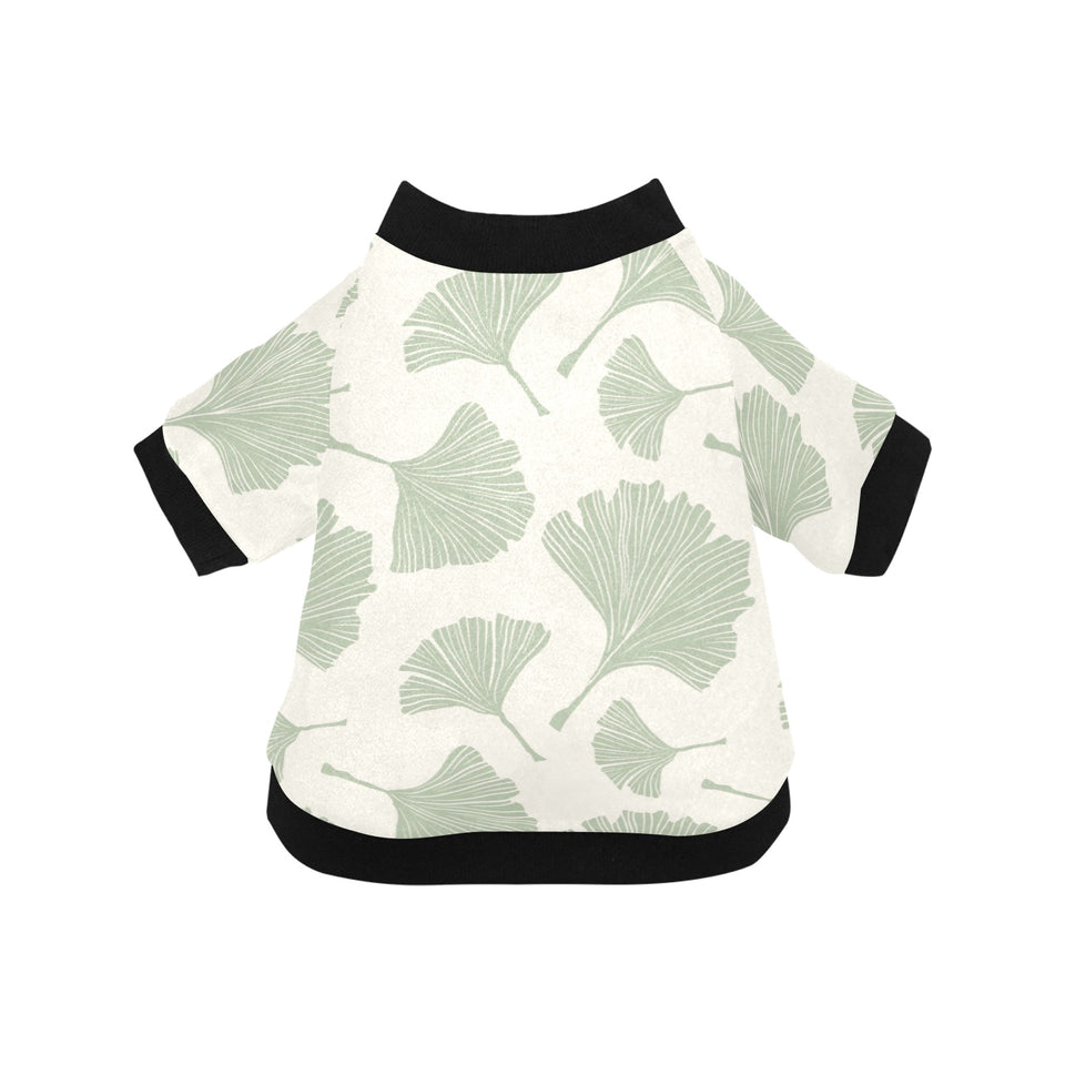 Ginkgo leaves pattern All Over Print Pet Dog Round Neck Fuzzy Shirt
