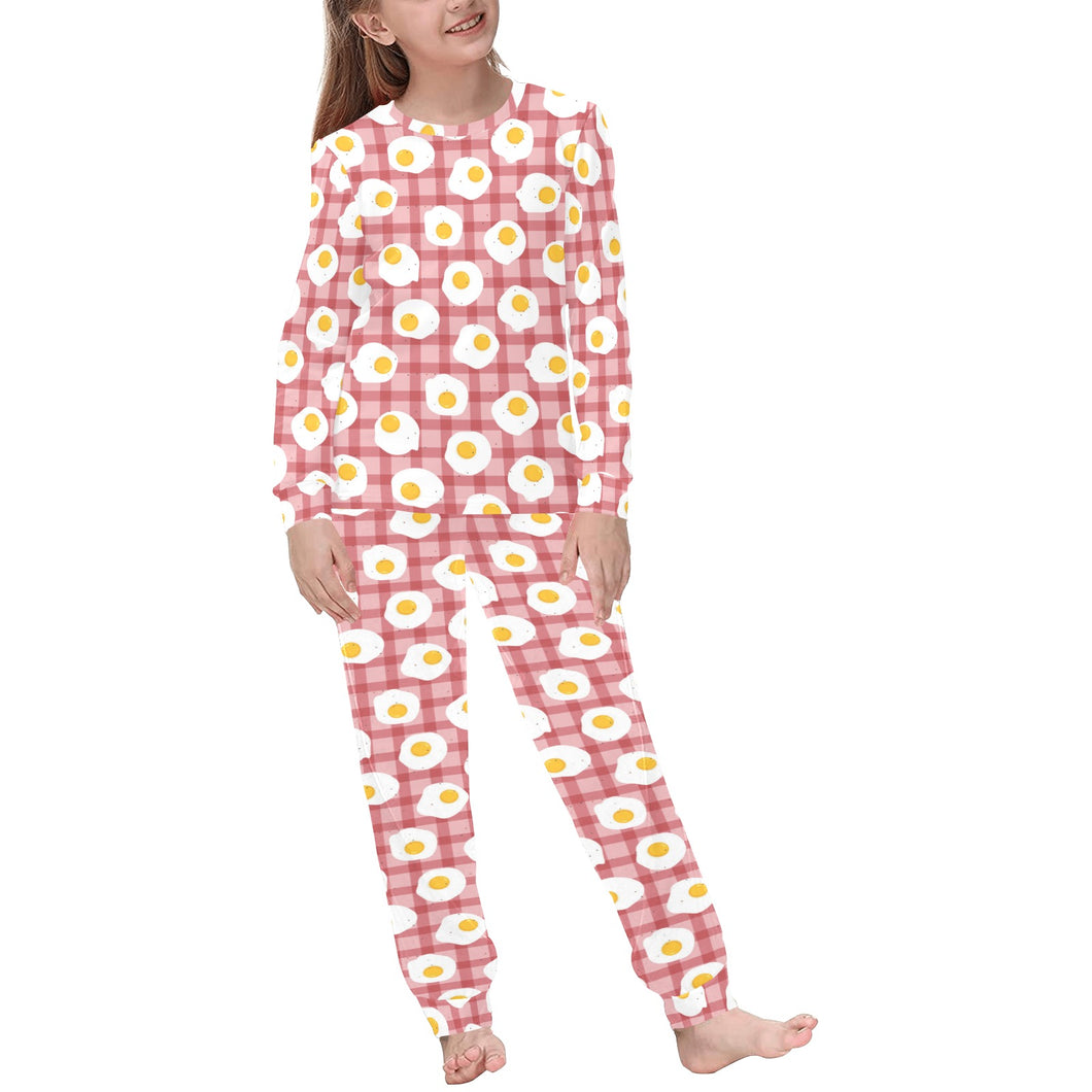 Fried Eggs Pattern Print Design 03 Kids' Boys' Girls' All Over Print Pajama Set