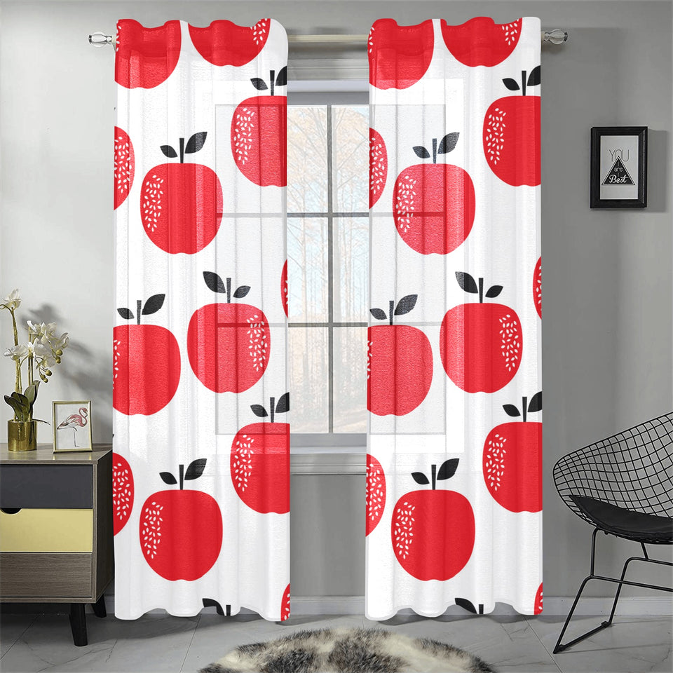 red apples white background Gauze Curtain