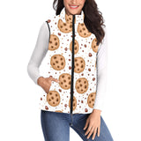 chocolate chip cookie pattern Women's Padded Vest
