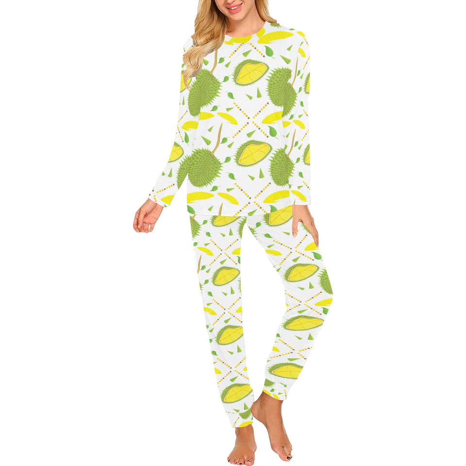 Durian pattern background Women's All Over Print Pajama Set