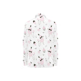 Poodle dog rose cake pattern Women's Long Sleeve Polo Shirt