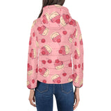 Cake cherry pattern Women's Padded Hooded Jacket