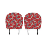 Zebra abstract red background Car Headrest Cover