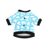 Cute white sea lion seals pattern All Over Print Pet Dog Round Neck Fuzzy Shirt