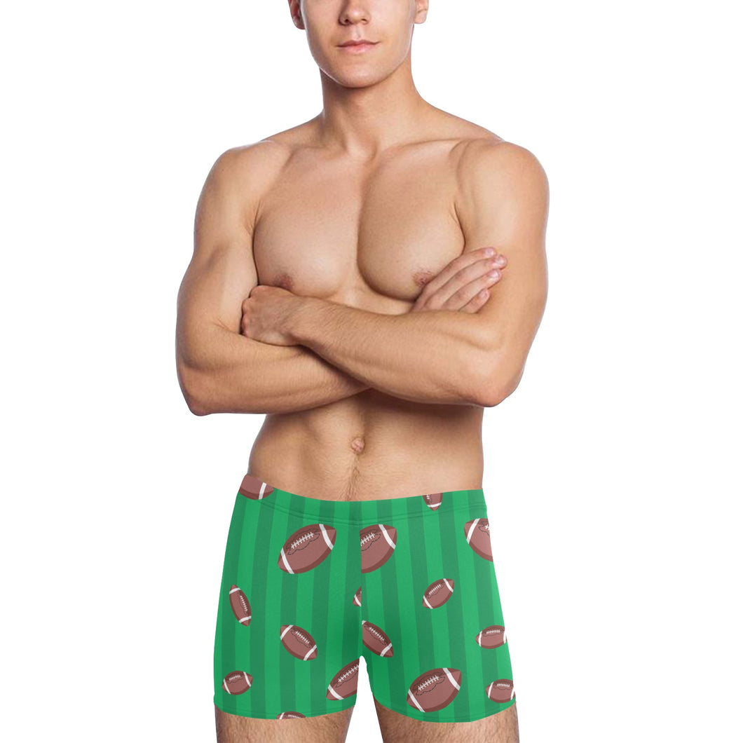 American football ball field background Men's Swimming Trunks