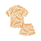 Carrot Pattern Print Design 02 Kids' Boys' Girls' V-Neck Short Pajama Set