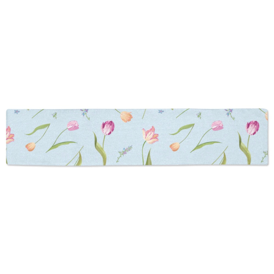 Watercolor Tulips pattern Table Runner