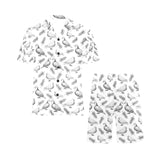 Pigeon Pattern Print Design 05 Men's V-Neck Short Pajama Set