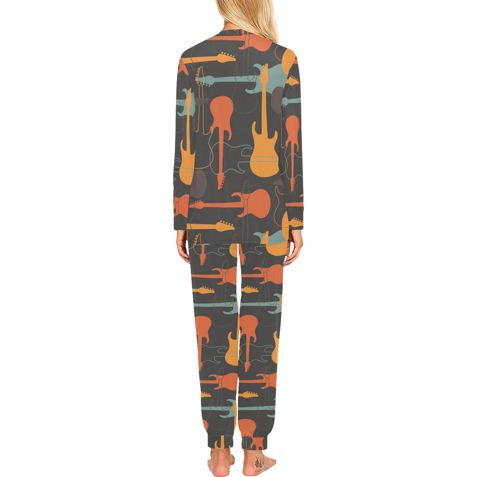 electric guitars pattern Women's All Over Print Pajama Set