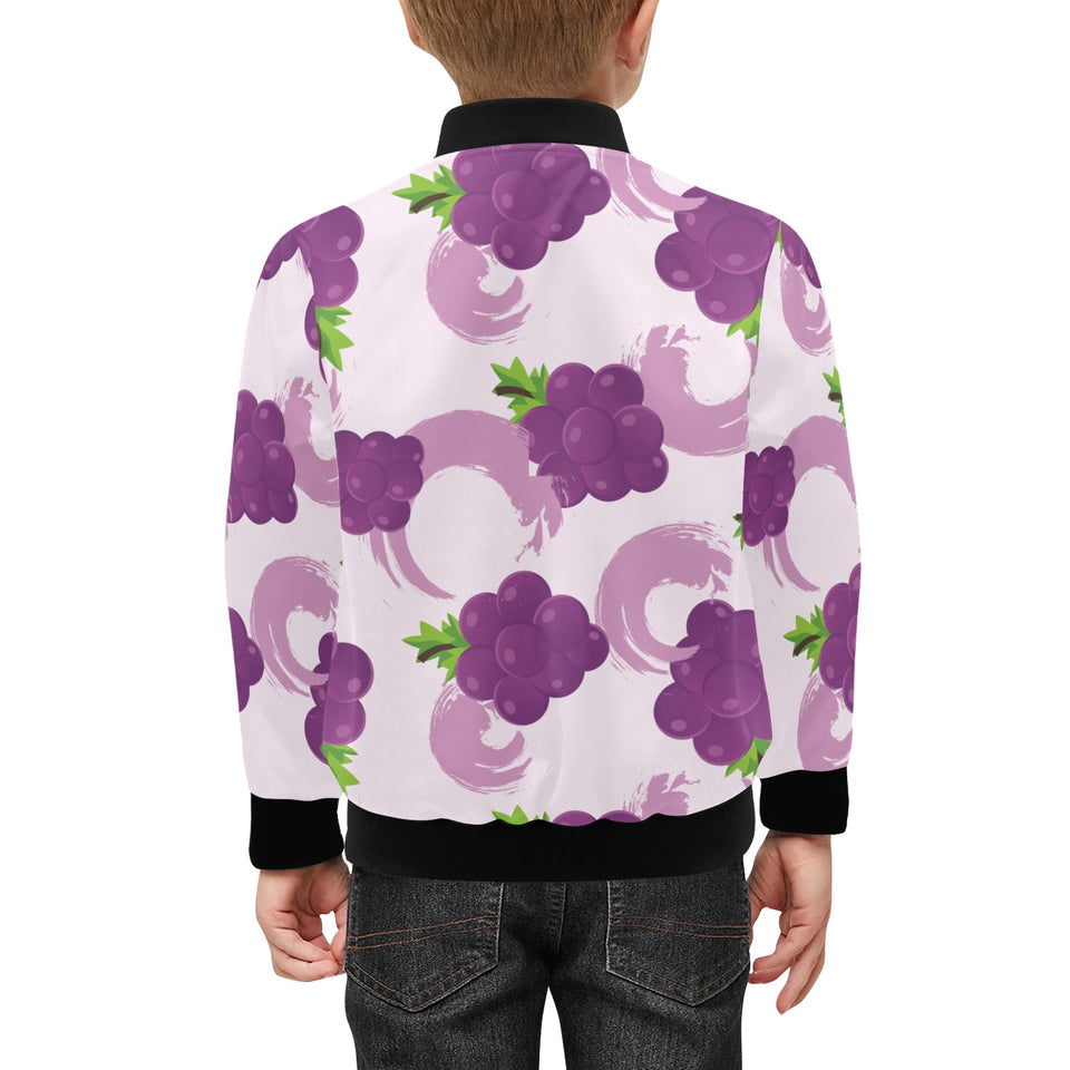 Cute Grape pattern Kids' Boys' Girls' Bomber Jacket
