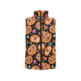 Pumpkin flowers spiderweb Halloween theme Men's Padded Vest