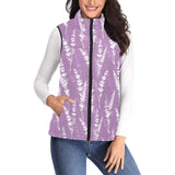 Lavender flowers purple pattern Women's Padded Vest
