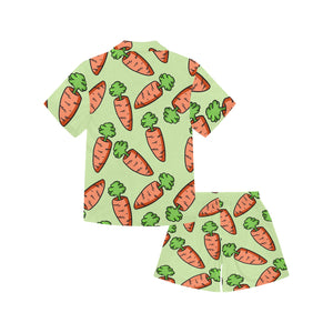 Carrot Pattern Print Design 05 Kids' Boys' Girls' V-Neck Short Pajama Set