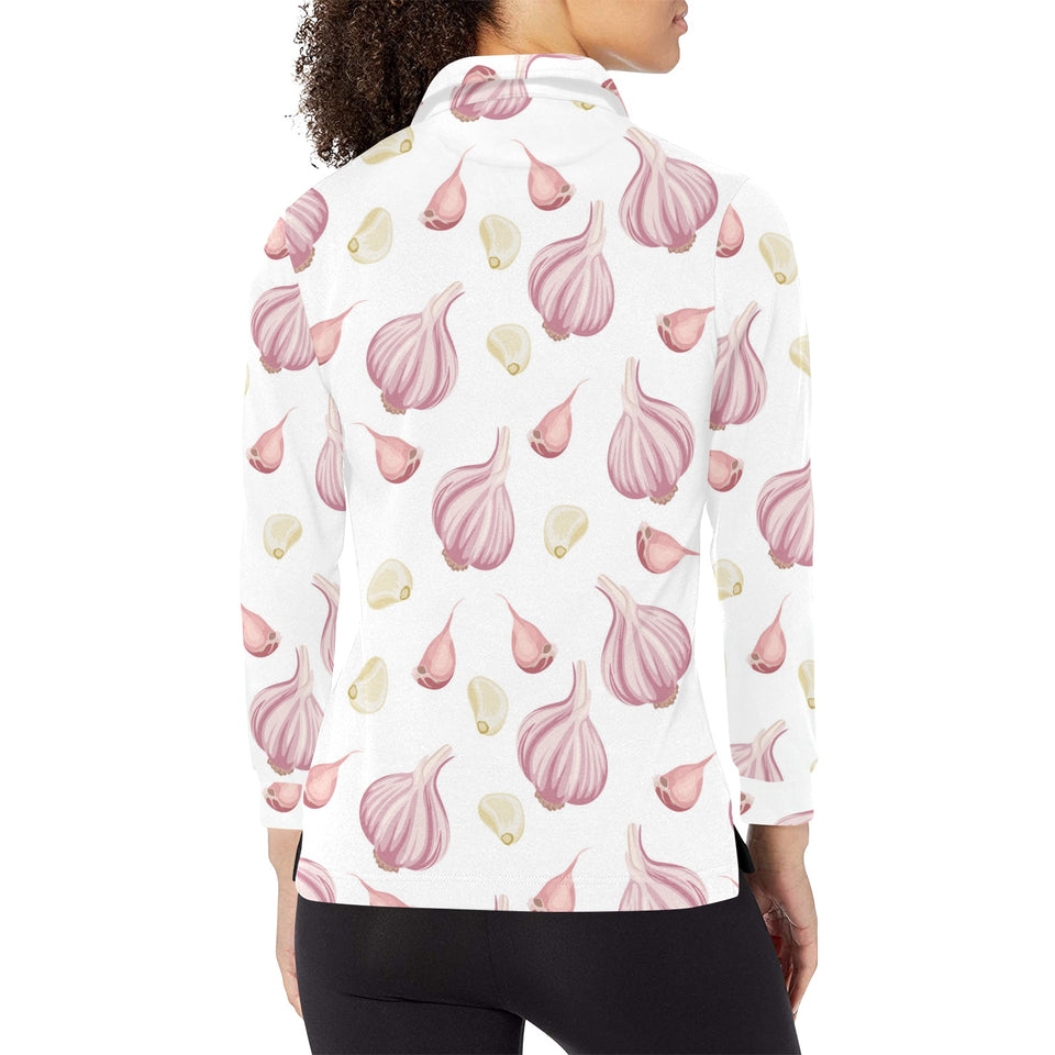 Garlic pattern Women's Long Sleeve Polo Shirt