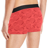 strawberry pattern red background Men's All Over Print Boxer Briefs Men's Underwear