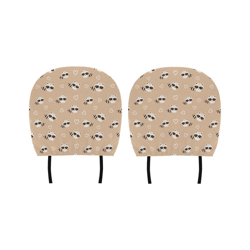 Cute raccoon heart pattern Car Headrest Cover