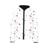 Poodle dog rose cake pattern Kids' Boys' Girls' Padded Hooded Jacket