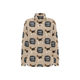 Beagle pattern Women's Long Sleeve Polo Shirt